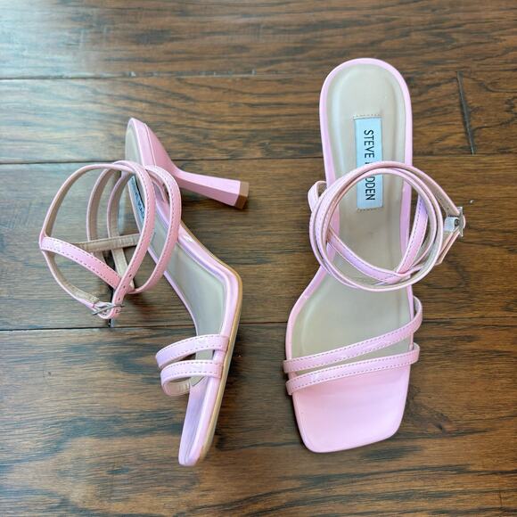 Steve Madden Barbie Pale Pink Kyrah Strappy Sandal Heels Sz 7.5 - Picture 2 of 9